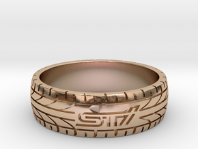 Subaru STI ring - 24 mm (US size 15) in 14k Rose Gold Plated Brass