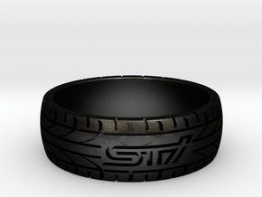 Subaru STI ring - 22 mm (US size 13) in Matte Black Steel