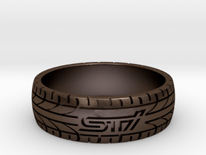 Subaru STI ring - 24 mm (US size 15) in Polished Bronze Steel