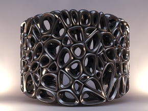 Voronoi Bracelet  in Matte Black Steel