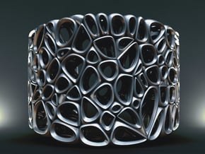 Voronoi Bracelet  in Natural Silver