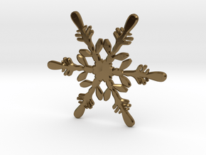 Snowflake - Christmas Tree Ornament (Bauble) in Polished Bronze
