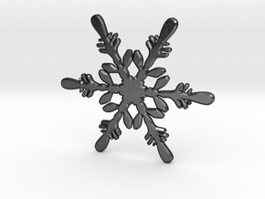 Snowflake - Christmas Tree Ornament (Bauble) in Polished and Bronzed Black Steel