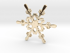 Snowflake - Christmas Tree Ornament (Bauble) in 14k Gold Plated Brass
