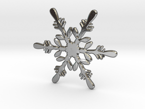 Snowflake - Christmas Tree Ornament (Bauble) in Polished Silver