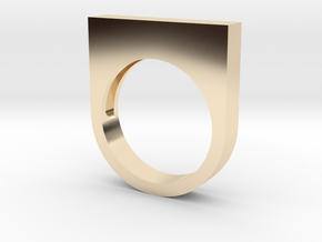 Modern Rectangle Bold Ring in 14k Gold Plated Brass