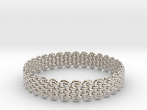 Wicker Pattern Bracelet Size 1 in Platinum