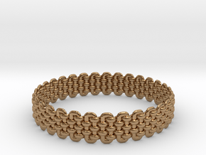 Wicker Pattern Bracelet Size 1 in Polished Brass