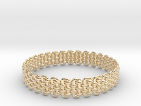 Wicker Pattern Bracelet Size 2 in 14K Yellow Gold