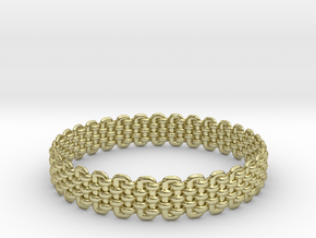 Wicker Pattern Bracelet Size 3 in 18k Gold Plated Brass