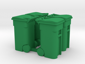 Trash Cart (4) Closed- 'O' 48:1 Scale in Green Processed Versatile Plastic