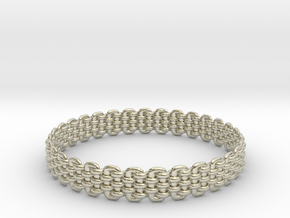 Wicker Pattern Bracelet Size 7 or USA Small Size in 14k White Gold