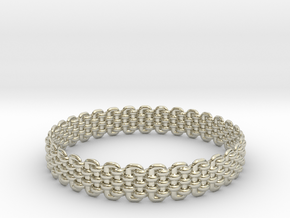Wicker Pattern Bracelet Size 5 in 14k White Gold
