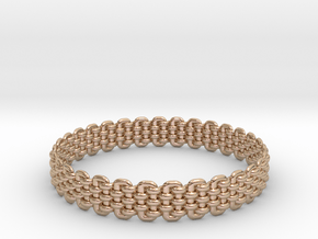 Wicker Pattern Bracelet Size 6 in 14k Rose Gold