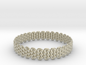 Wicker Pattern Bracelet Size 3 in 14k White Gold