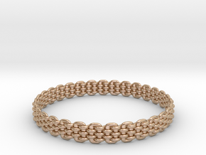 Wicker Pattern Bracelet Size 12 in 14k Rose Gold