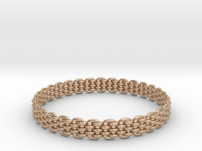 Wicker Pattern Bracelet Size 11 in 14k Rose Gold