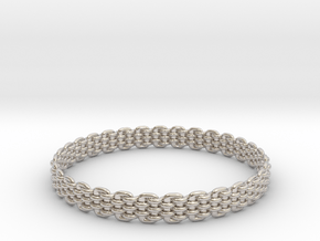Wicker Pattern Bracelet Size 14 in Platinum