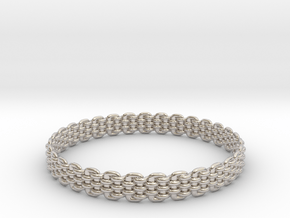 Wicker Pattern Bracelet Size 12 in Platinum