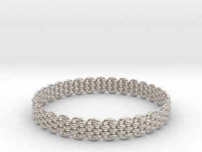 Wicker Pattern Bracelet Size 9 in Platinum