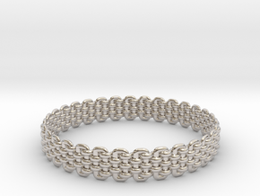 Wicker Pattern Bracelet Size 6 in Platinum