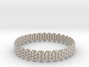 Wicker Pattern Bracelet Size 5 in Platinum