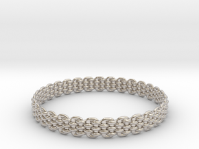 Wicker Pattern Bracelet Size 11 in Platinum