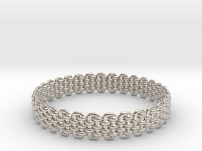 Wicker Pattern Bracelet Size 4 in Platinum
