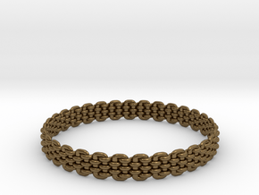Wicker Pattern Bracelet Size 11 in Polished Bronze