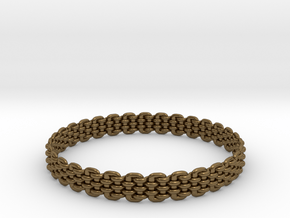 Wicker Pattern Bracelet Size 12 in Polished Bronze