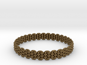 Wicker Pattern Bracelet Size 9 in Polished Bronze