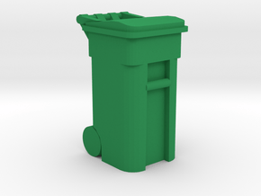 Trash Cart Closed- 'O' 48:1 Scale in Green Processed Versatile Plastic
