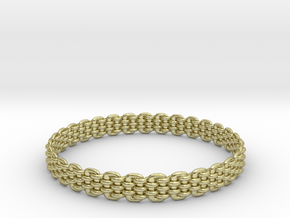 Wicker Pattern Bracelet Size 13 or USA X-Large in 18k Gold Plated Brass