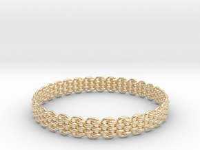 Wicker Pattern Bracelet Size 10 or USA Large Size in 14k Gold Plated Brass