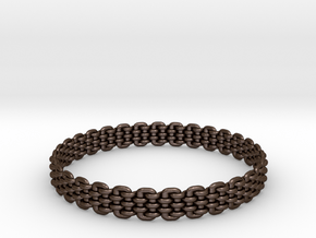 Wicker Pattern Bracelet Size 11 in Polished Bronze Steel