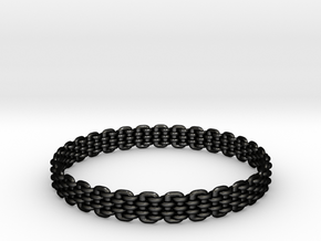 Wicker Pattern Bracelet Size 13 or USA X-Large in Matte Black Steel