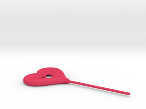 Heart Stick Pin Post in Pink Processed Versatile Plastic