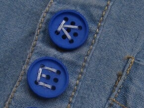 5/8" alphabet buttons (two) in Blue Processed Versatile Plastic
