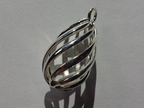 Swirl Pendant in Fine Detail Polished Silver