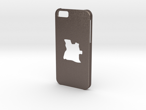 Iphone 6 Case Angola in Polished Bronzed Silver Steel