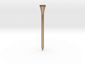 Golf Tee 2-75in in Polished Gold Steel