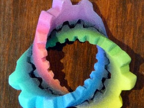 Knotted Cog (coloured) in Full Color Sandstone