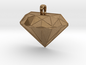 Diamond Shaped Pendant in Natural Brass