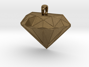 Diamond Shaped Pendant in Natural Bronze
