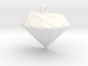 Diamond Shaped Pendant in White Processed Versatile Plastic