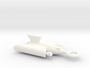 Spaceship Pendant in White Processed Versatile Plastic
