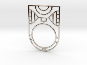 Screaming Warrior One RING - 5 3/8 in Rhodium Plated Brass