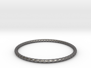 Diamond Pattern Bracelet USA Size X-Large in Polished Nickel Steel