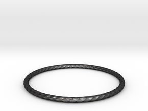 Diamond Pattern Bracelet USA Size X-Large in Polished and Bronzed Black Steel