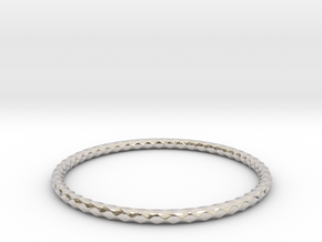 Diamond Pattern Bracelet USA Size Large in Platinum